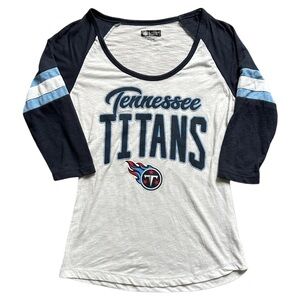 NFL Team Apparel Tennessee Titans Long Sleeve Scoop Neck Shirt Size Small